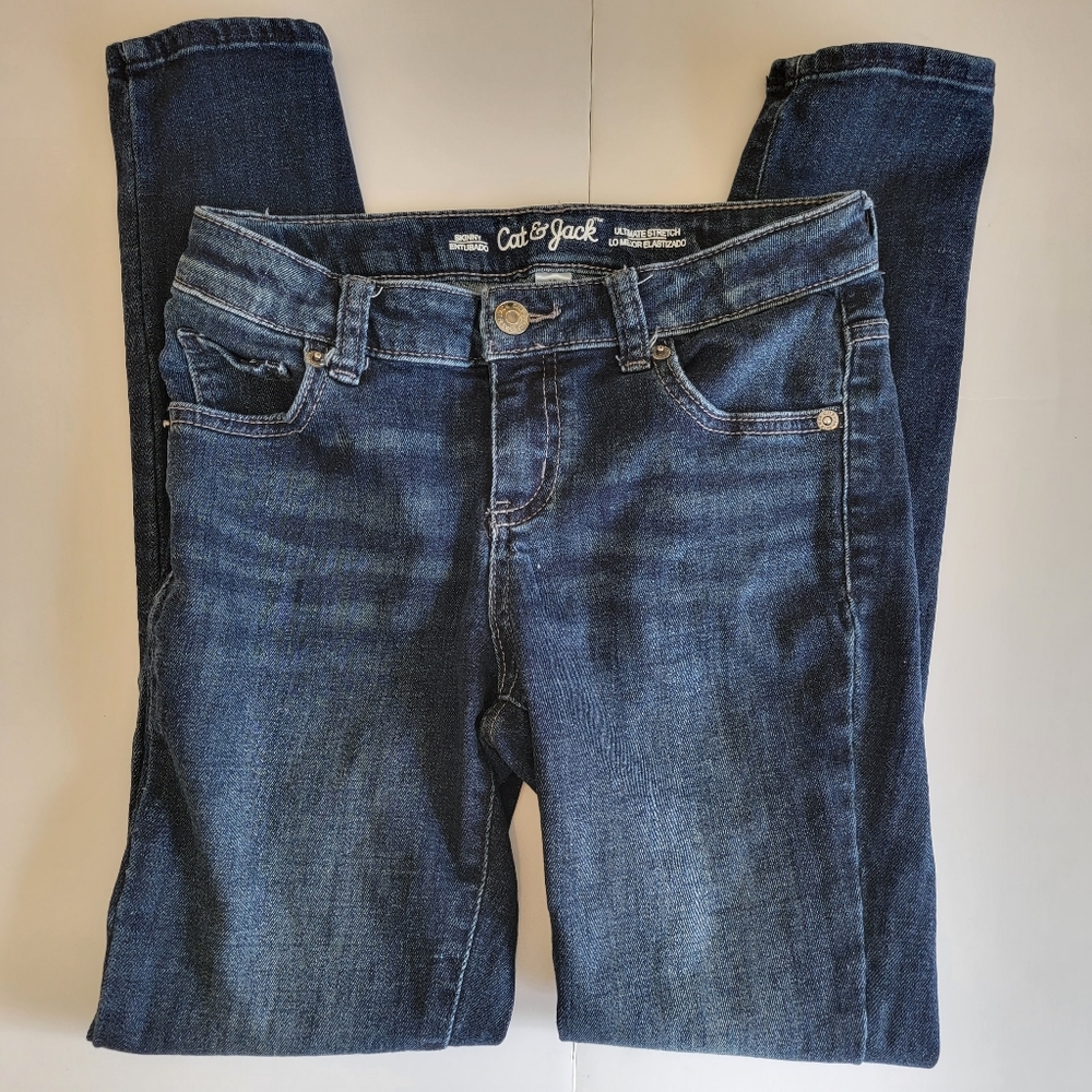 🔹️2/$15🔹️Cat & Jack Ultimate Stretch Skinny Girl's Dark Wash Jeans Size 12